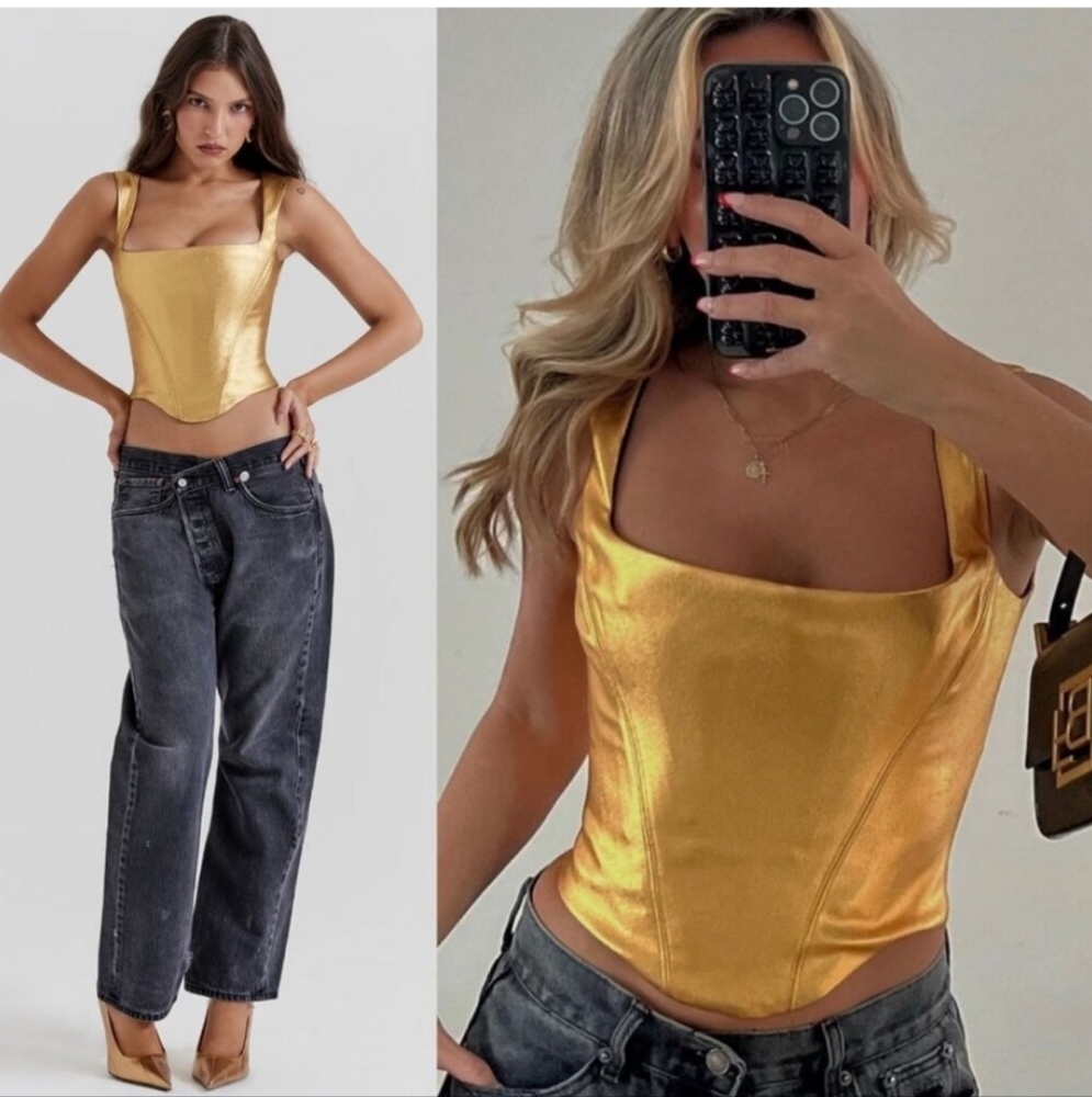 Karia Gold Women's corset Top